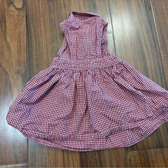 Baby Gap vintage red/white plaid gingham sleeveless collared dress - Picture 2 of 5